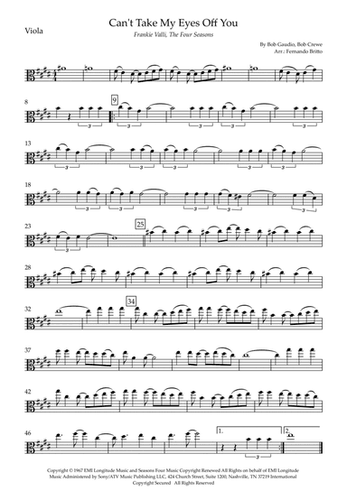 Can't Take My Eyes Off Of You (arr. Fernando Britto)