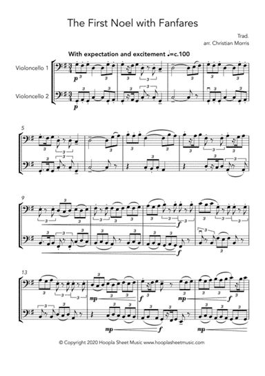 The First Noel with Fanfares (arr. Hoopla Sheet Music)