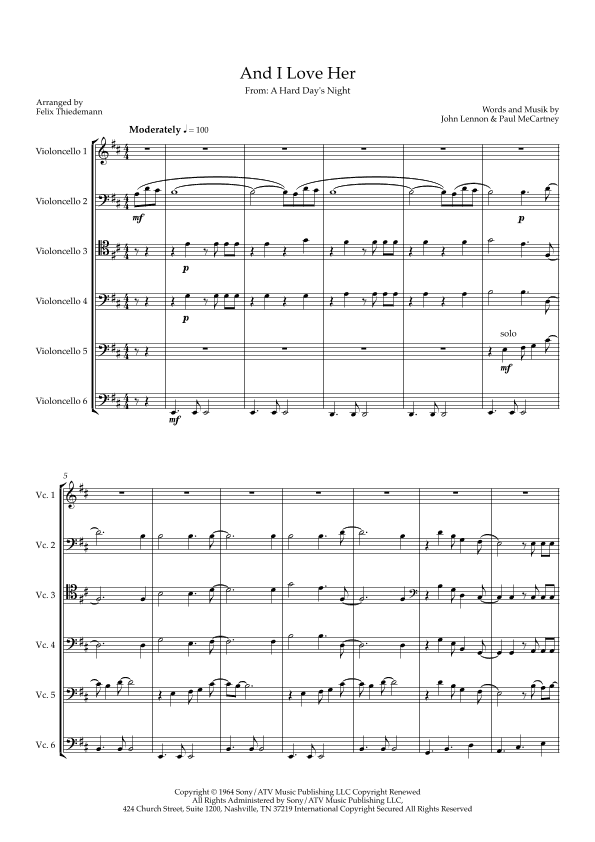 And I Love Her (arr. Felix Thiedemann)