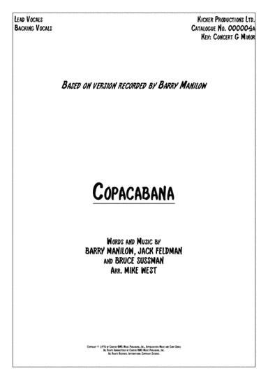 Copacabana (at The Copa) (arr. Mike West)