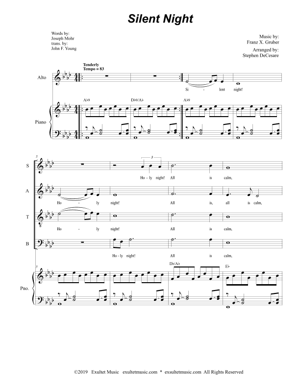 Silent Night (Vocal Quartet - (SATB) (arr. Stephen DeCesare)