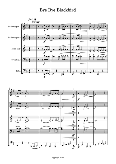 Bye Bye Blackbird (arr. Ted Bogsrud)