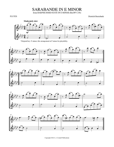 Sarabande in E Minor (from Harpsichord Suite in E Minor) (arr. Mark Phillips)