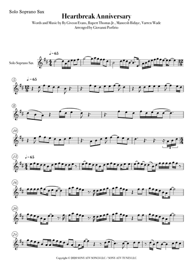Heartbreak Anniversary (arr. Giovanni Porfirio)