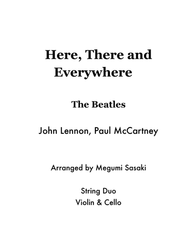 Here, There And Everywhere (arr. Megumi Sasaki)