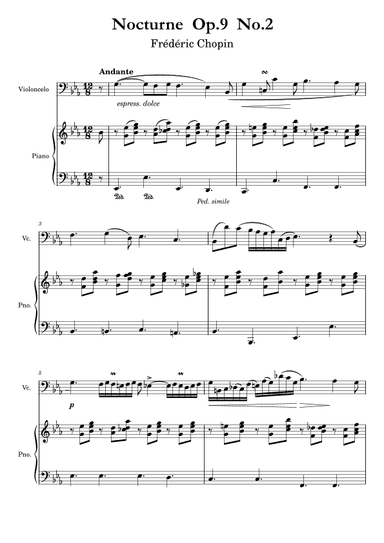 Chopin - Nocturne Op.9 No.2 - Cello and Piano (arr. Ygor Nunes)