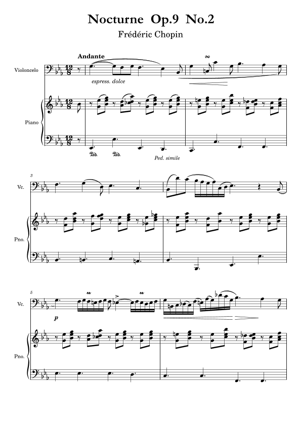 Chopin - Nocturne Op.9 No.2 - Cello and Piano (arr. Ygor Nunes)