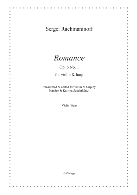 Romance Op 6. No. 1 - for violin & harp (arr. Nandor & Katrina Szederkenyi)
