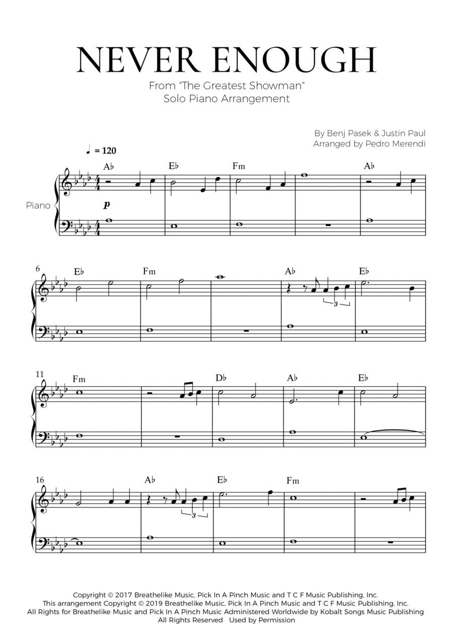 Never Enough (arr. Pedro Merendi)