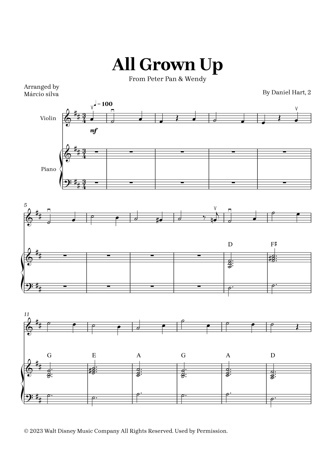 All Grown Up (arr. Márcio Silva)