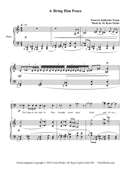 4. Bring Him Peace (All Heaven and it was One Hour Old) : SATB Choir & Piano