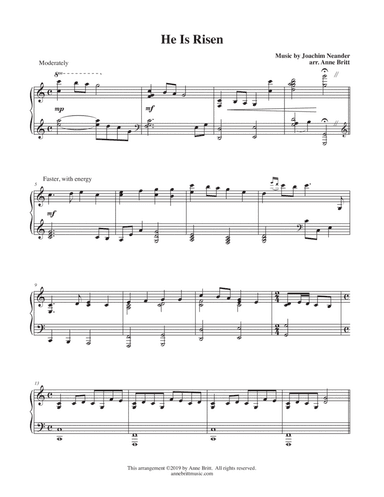 He Is Risen (piano solo) (arr. Anne Britt)