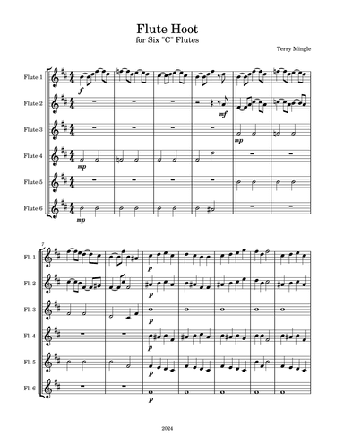 Flute Hoot for Six "C" Flutes