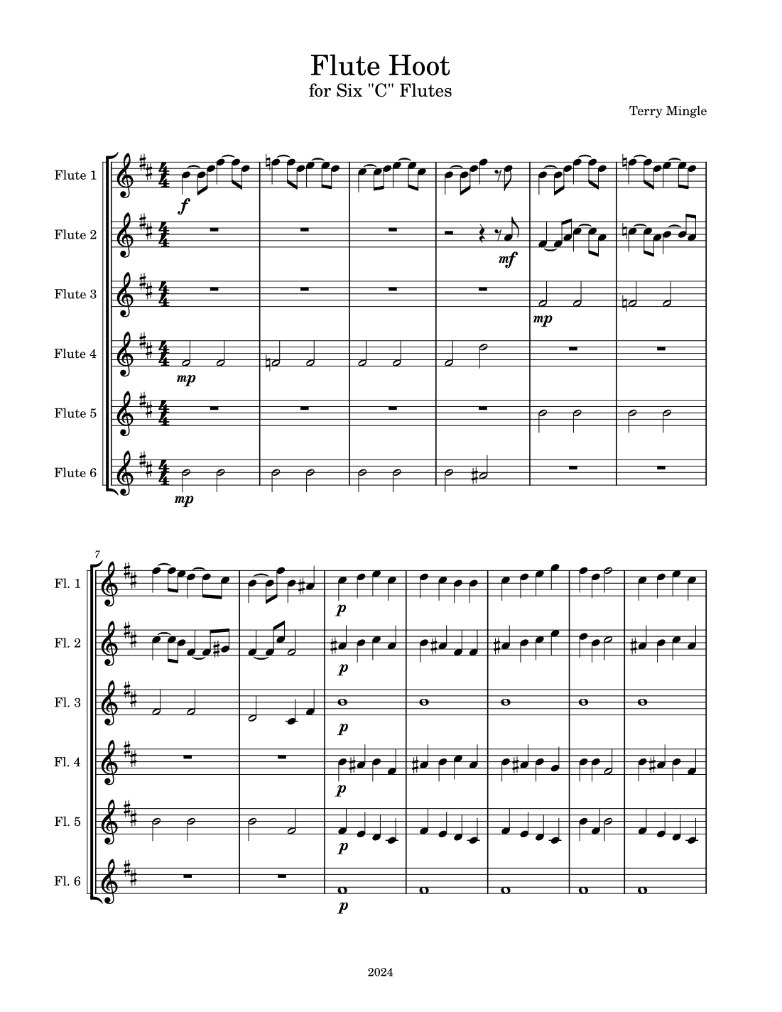 Flute Hoot for Six "C" Flutes