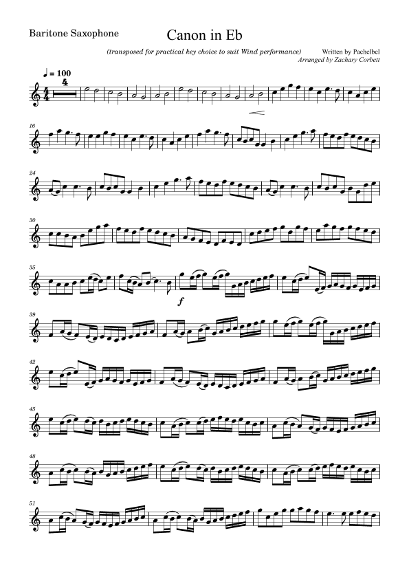 Canon in D (arr. Zachary Corbett)