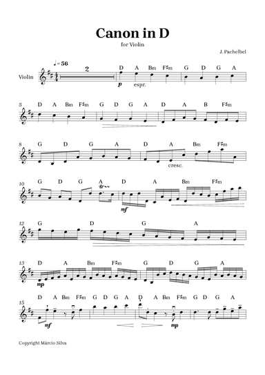 Canon in D (arr. Márcio Silva)