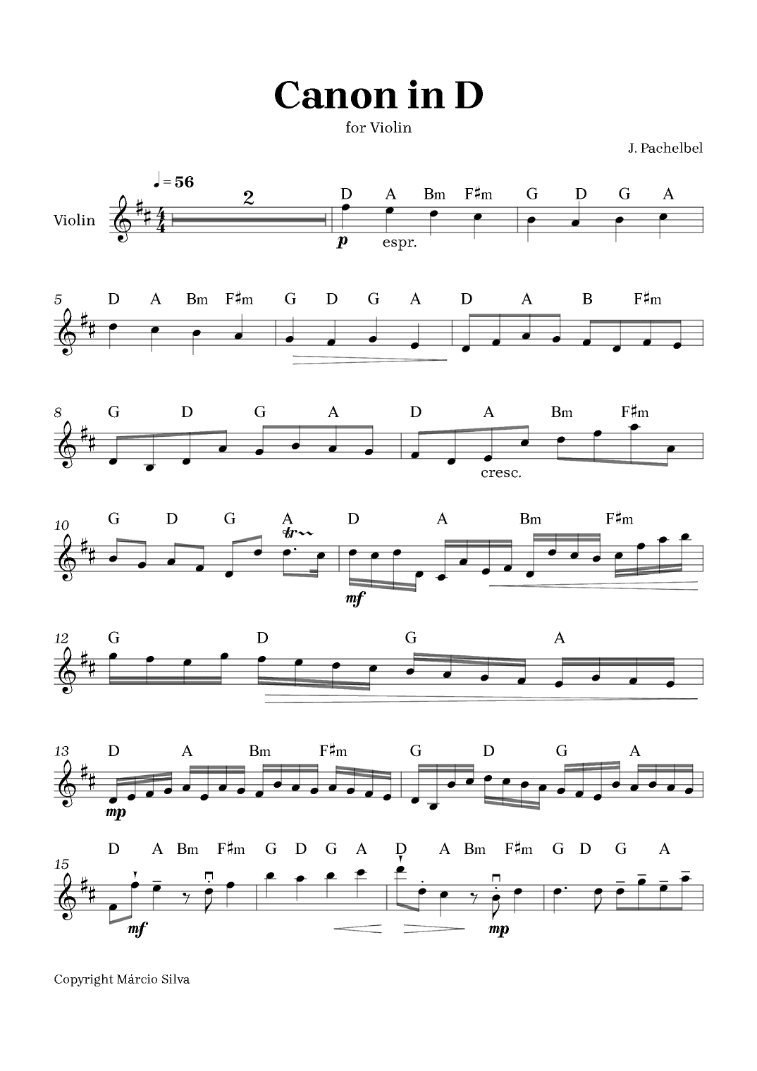 Canon in D (arr. Márcio Silva)