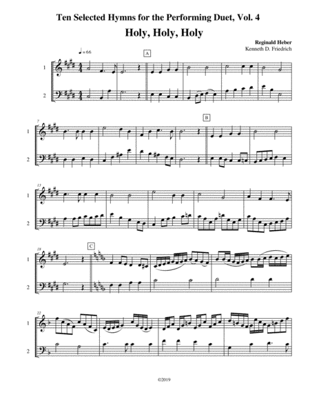 Ten Selected Hymns for the Performing Duet, Vol. 4 - horn and low horn (arr. Kenneth D. Friedrich)