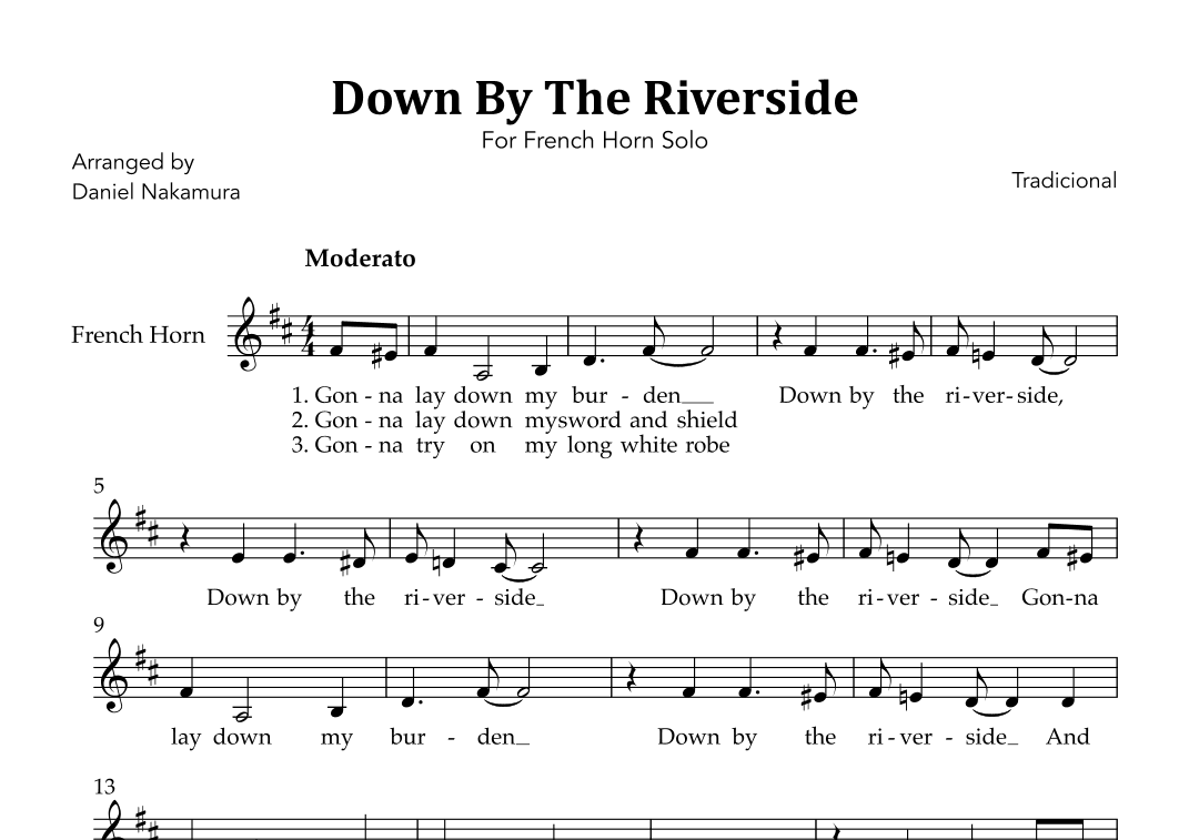 Down By The Riverside (For French Horn) (arr. Daniel Nakamura)