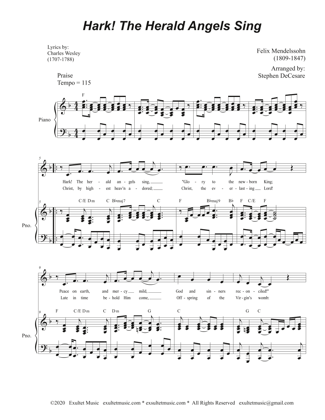 Hark! The Herald Angels Sing (Vocal Solo) (arr. Stephen DeCesare)
