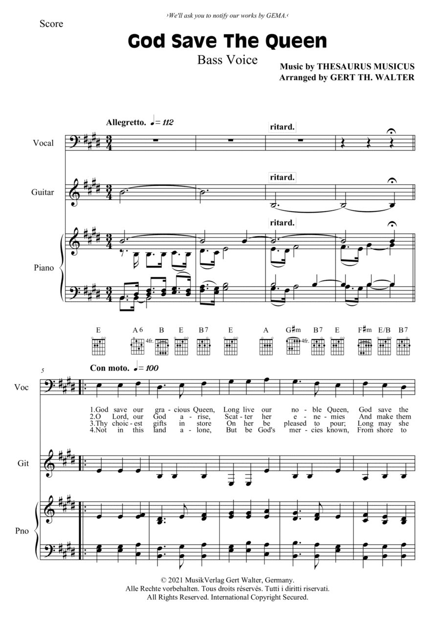 God Save The Queen (arr. Gert Th. Walter)