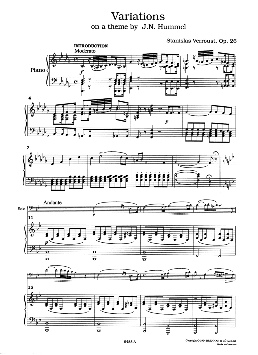 Variations on a Theme by Bellini (arr. Sean Brennan)