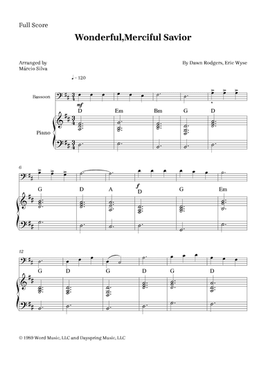 Wonderful, Merciful Savior (arr. Márcio Silva)