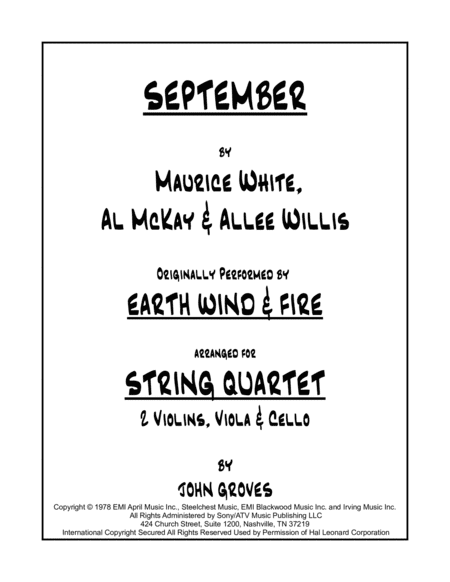 September (arr. John Groves)