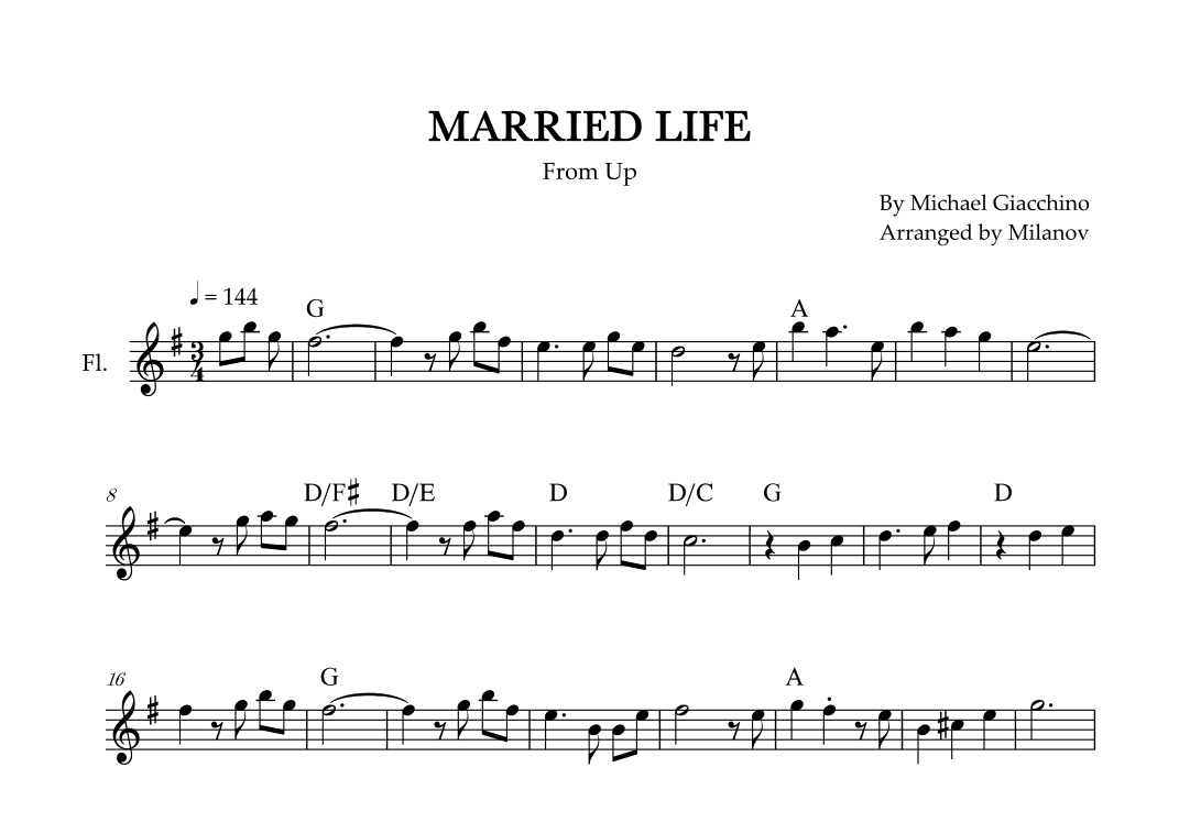 Married Life (arr. Milanov)