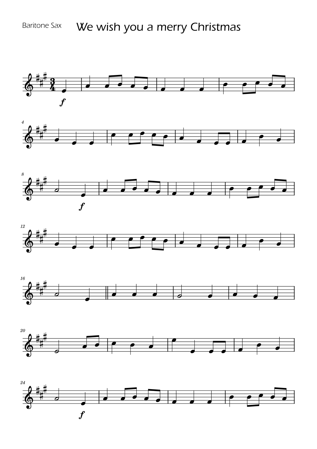 We Wish You a Merry Christmas - Baritone Sax w/ Piano (arr. Ygor Nunes)