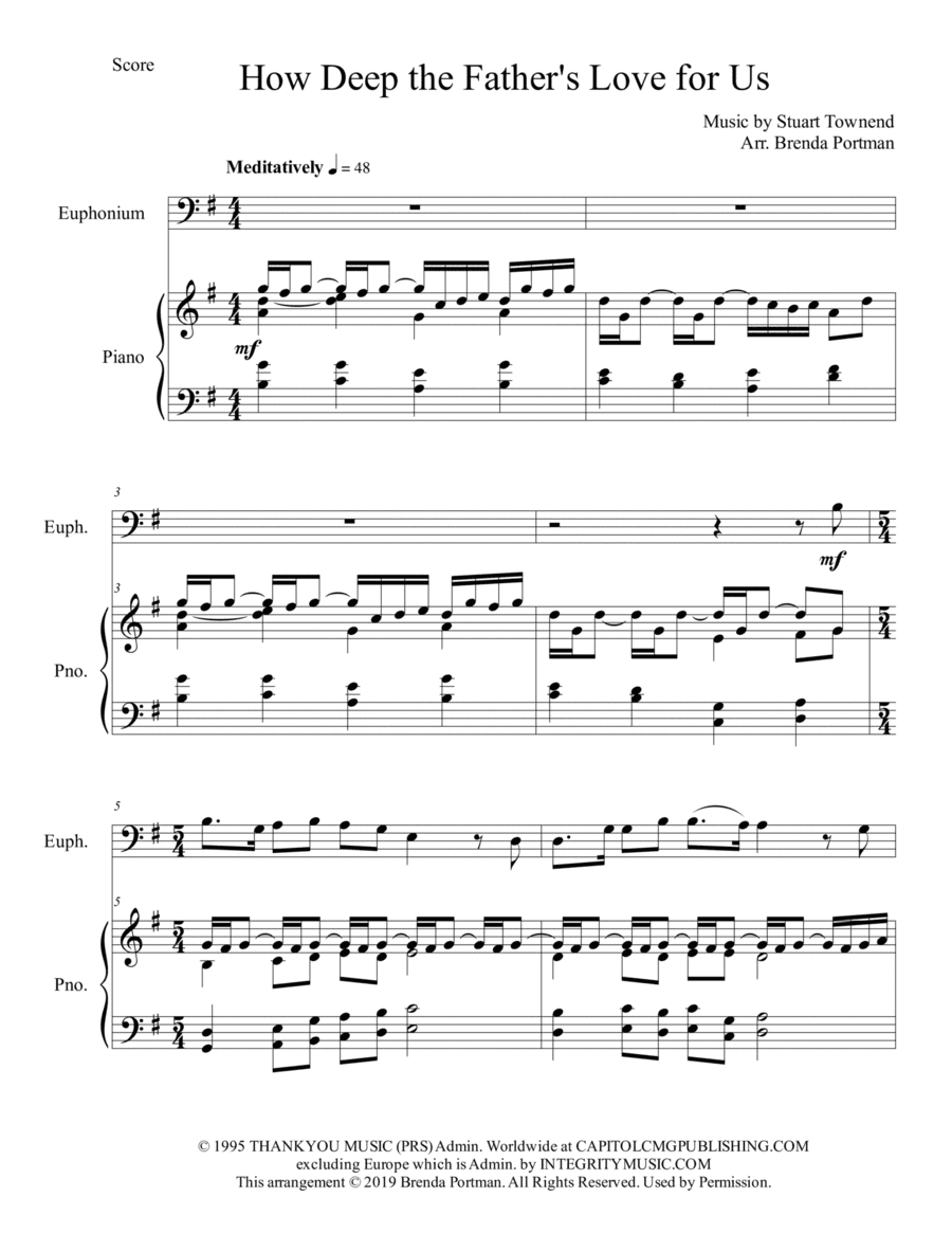 How Deep The Father's Love For Us (arr. Brenda Portman)