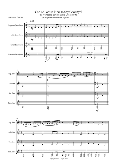 Con Te Partiro (time To Say Goodbye) (arr. Matthew pyeon)