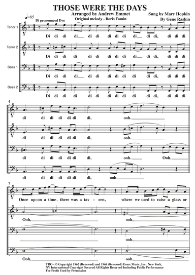 Those Were The Days (arr. Andrew Emmet)