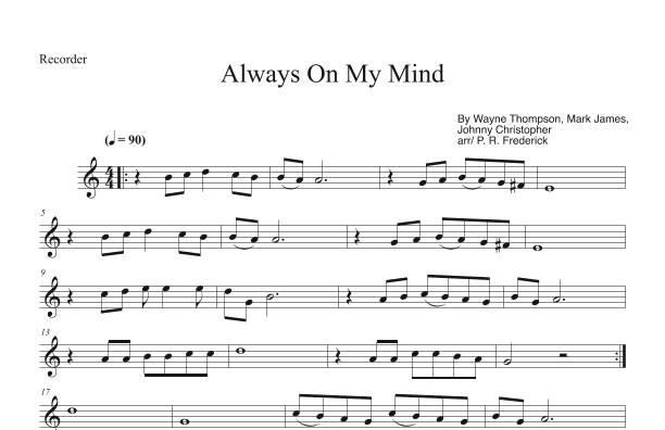 Always On My Mind (arr. P. R. Frederick)