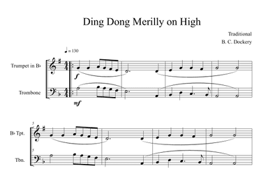 Ding Dong Merrily on High (Trumpet and Trombone Duet) (arr. B. C. Dockery)