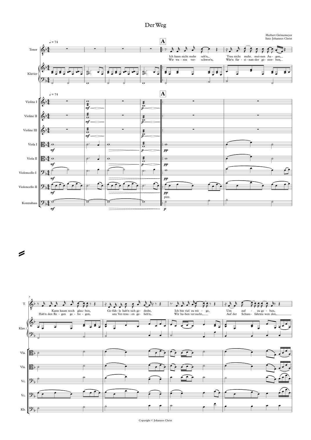 Der Weg (arr. Johannes Christ)