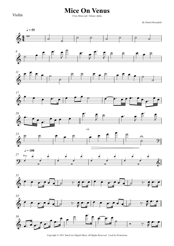 Mice On Venus (arr. Wesley S. SIlva)
