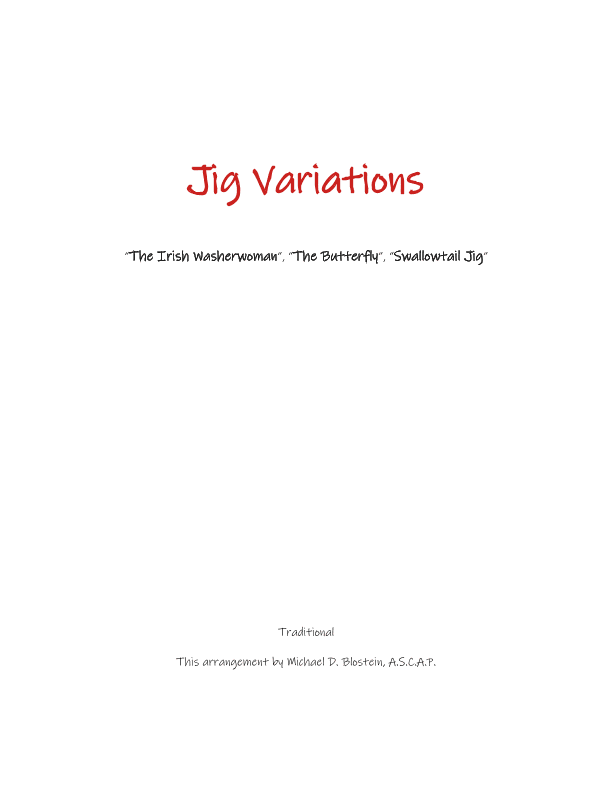 Jig Variations - Score Only (arr. Michael Blostein)