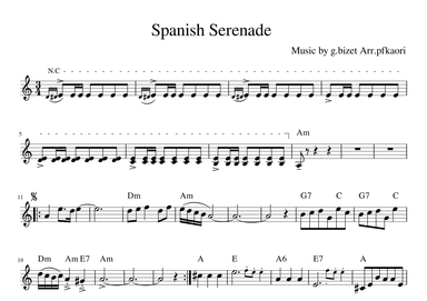 "Spanish Serenade" (Am) (arr. pfkaori)