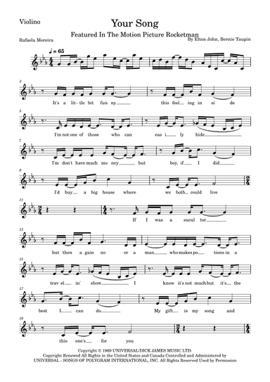 Your Song (arr. Rafaela Moreira)