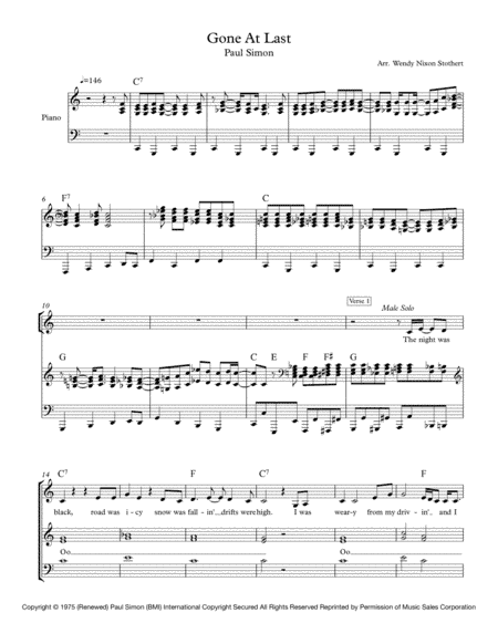 Gone At Last (arr. Wendy Nixon Stothert)