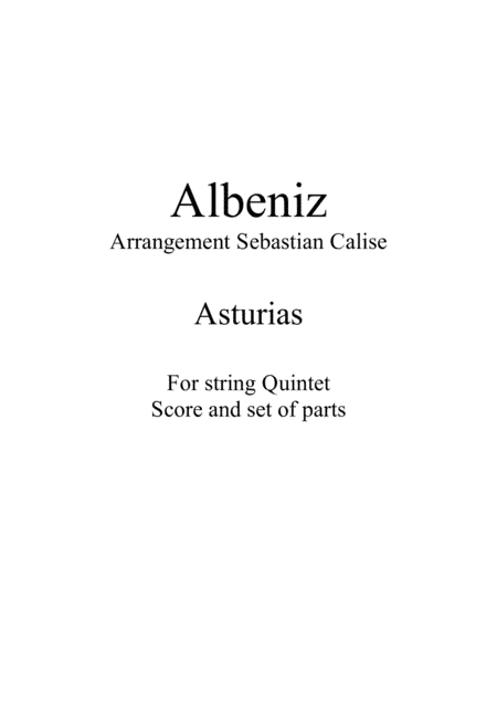 Asturias - Leyenda (arr. Seba Calise)