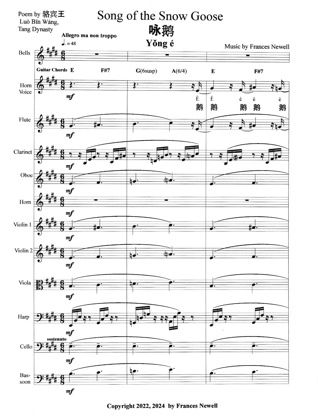 Song of the Snow Goose-Migrating Geese Sing - Score Only