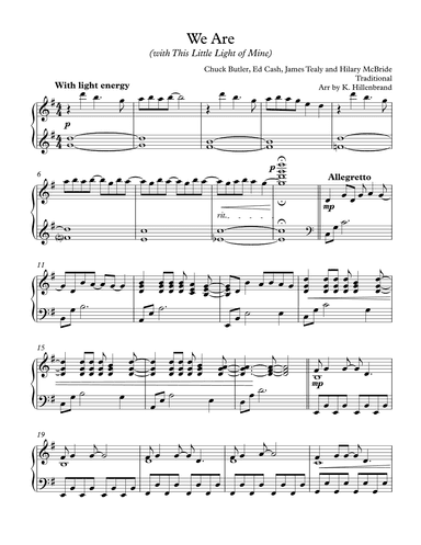 We Are (arr. Katie Hillenbrand)