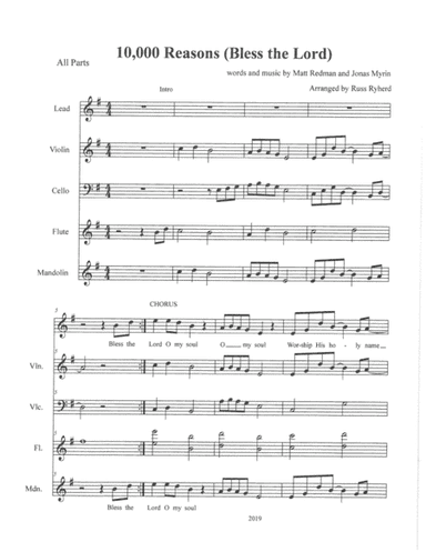 10,000 Reasons (Bless The Lord) (arr. Russ Ryherd)