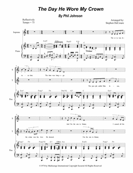 The Day He Wore My Crown (arr. Stephen DeCesare)