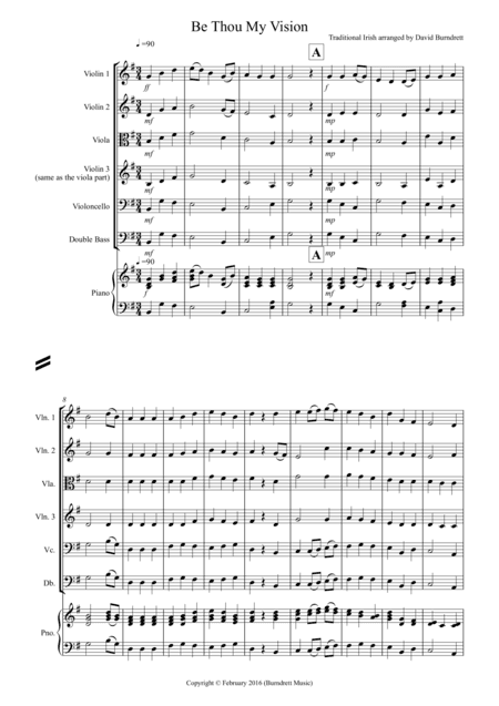 Be Thou My Vision for String Orchestra (arr. David Burndrett)