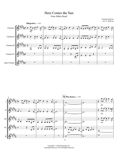 Here Comes The Sun (arr. Sean Sullivan)