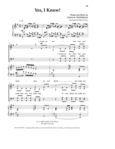 Yes I Know (arr. Byron Foxx)