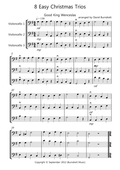 8 Easy Christmas Trios for Cello (arr. David Burndrett)